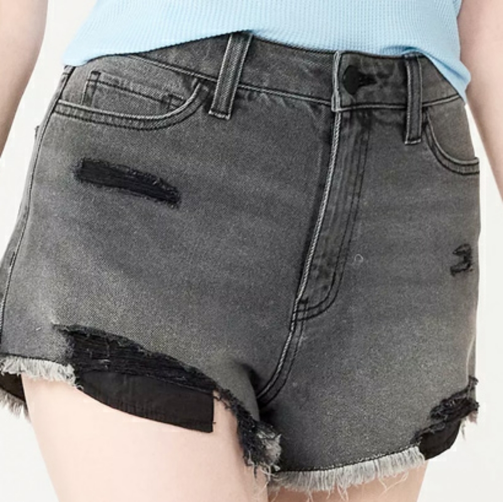 Juniors’ SO Super High-Rise Cutoff Shortie Shorts 7/28 NWT